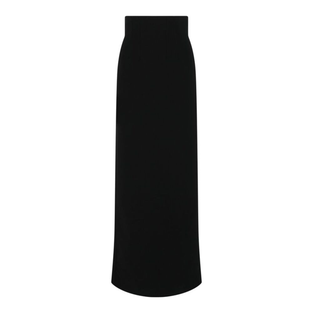 Ferragamo Wool Blend Maxi Skirt Black Womens